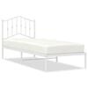 vidaXL Bedframe met hoofdbord metaal wit 80x200 cm