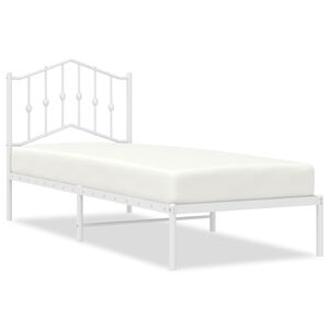 vidaXL Bedframe met hoofdbord metaal wit 80x200 cm