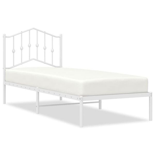 vidaXL Bedframe met hoofdbord metaal wit 80x200 cm