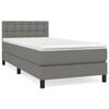vidaXL Boxspring met matras stof donkergrijs 80x200 cm