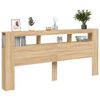 vidaXL Hoofdbord met LED 220x18,5x103,5 cm bewerkt hout sonoma eiken