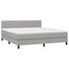 vidaXL Boxspring met matras en LED stof lichtgrijs 180x200 cm