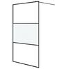 vidaXL Inloopdouchewand 115x195 cm halfmat ESG-glas zwart