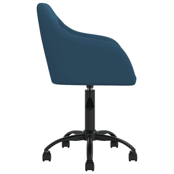 vidaXL Eetkamerstoelen draaibaar 4 st fluweel blauw