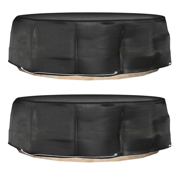 vidaXL Tuinmeubelhoezen voor loungebed 2 st 10 oogjes rond &Oslash;236x67 cm