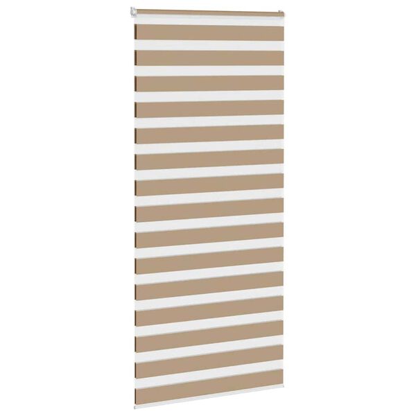 vidaXL Zebra Blind 105x200 cm stofbreedte 100,9 cm polyester zandbruin