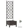 vidaXL Tuin Pot met Irrigatie en Wielen Bruin 40 x 40 x 132 cm PP