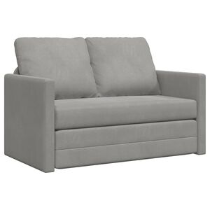 vidaXL Slaapbank vloermodel 2-in-1 122x204x55 cm fluweel lichtgrijs