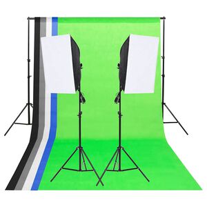 vidaXL Studioverlichtingsset met achtergronden en softboxen