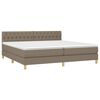 vidaXL Boxspring met matras stof taupe 200x200 cm