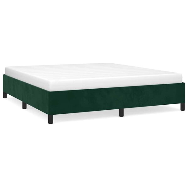 vidaXL Bedframe zonder matras 160x200 cm fluweel donkergroen