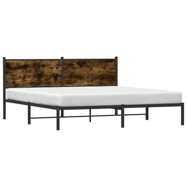vidaXL Bedframe zonder matras metaal gerookt eikenkleurig 183x213 cm