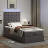 vidaXL Ottoman bed met matras en LED's 100x200cm kunstleer grijs