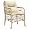 vidaXL Tuin eettafelset met kussen 7 pcs Beige poly rattan
