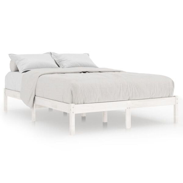 vidaXL Bedframe massief grenenhout wit 200x200 cm