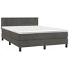 vidaXL Boxspring met matras en LED fluweel donkergrijs 140x190 cm