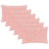 vidaXL Kussensloop 6 st HOUTEN Roze 30 x 50 cm Nep Konijnenbont