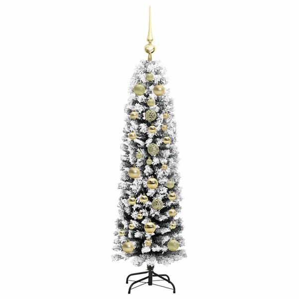 vidaXL Kunstkerstboom Groen 150 cm PVC en Staal en Kunststof
