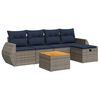 vidaXL 6-delige Loungeset met kussens poly rattan grijs