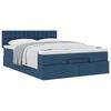 vidaXL Bed met matras 140x190 cm stof blauw