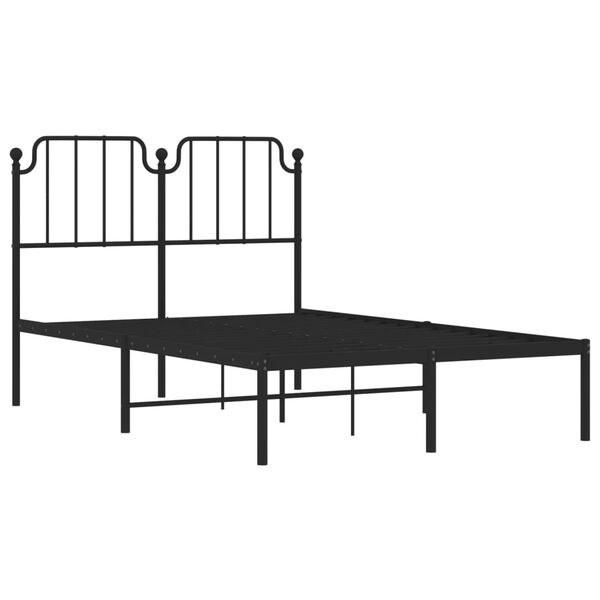 vidaXL Bedframe met hoofdbord metaal zwart 120x190 cm