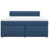 vidaXL Boxspring met matras stof blauw 180x200 cm