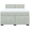 vidaXL Boxspring met matras fluweel lichtgrijs 160x200 cm