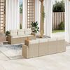 vidaXL 8-delige Loungeset met kussens poly rattan beige