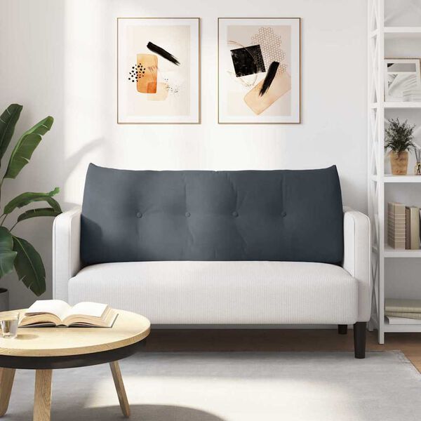 vidaXL Rugkussen Donkergrijs 120 x 24 x 50 cm Fluweel