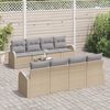 vidaXL Tuin Sofa Set 9 pcs Beige en Grijs Poly rattan, staal en glas