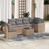 vidaXL 7-delige Loungeset met kussens poly rattan beige