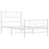 vidaXL Bedframe met hoofd- en voeteneinde metaal wit 90x190 cm