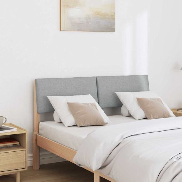 vidaXL Gestoffeerd hoofdbord Lichtgrijs 120 cm Massief grenenhout