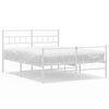 vidaXL Bedframe met hoofd- en voeteneinde metaal wit 120 x 190 cm