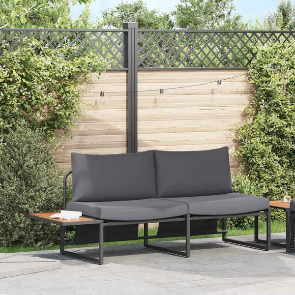 vidaXL Tuinbank met kussen Bruin 200.5 x 70 x 85.5cm Metaal