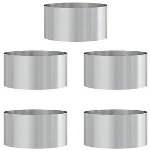 vidaXL Plantenring 5 st Zilver 40 x 40 x 20 cm Gegalvaniseerd staal