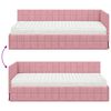 vidaXL Hoekbedframe met Matras met hoofdeinde 2 pcs Grijs Fluweel