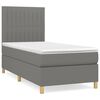 vidaXL Boxspring met matras stof donkergrijs 80x200 cm