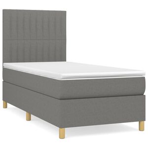 vidaXL Boxspring met matras stof donkergrijs 80x200 cm