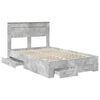 vidaXL Bedframe met hoofdeinde Beton Grijs 135 x 190 cm Bewerkt hout