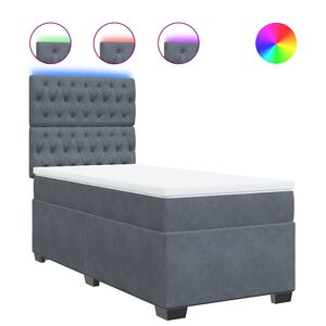 vidaXL Boxspring met matras fluweel donkergrijs 80x200 cm