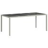 vidaXL Tuin Eettafel Wit 190 x 90 x 75 cm Poly riet