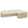 vidaXL 9-delige Loungeset met kussens poly rattan beige