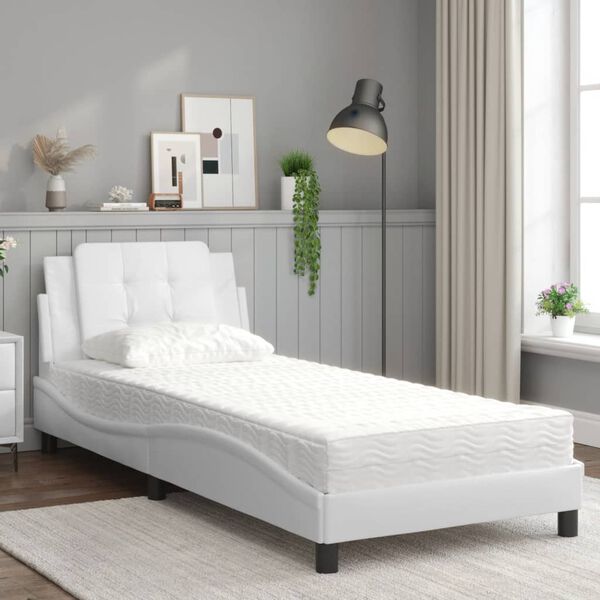 vidaXL Bedframe zonder matras "Zadar" kunstleer wit 90x190 cm