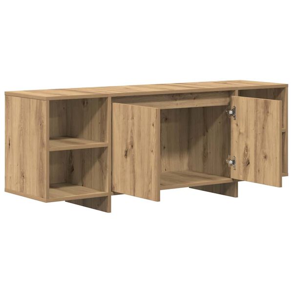 vidaXL Tv-meubel 130x35x50 cm bewerkt hout artisanaal eikenkleur