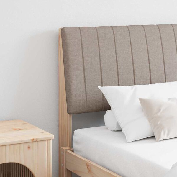 vidaXL Gestoffeerd hoofdbord Taupe 200 cm Massief grenenhout