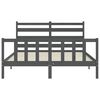 vidaXL Bedframe met hoofdbord massief hout grijs