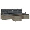 vidaXL Bankstel 6 st 5-Aantal zitplaatsen Grijs poly rattan