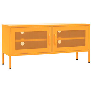 vidaXL Tv-meubel 105x35x50 cm staal mosterdgeel