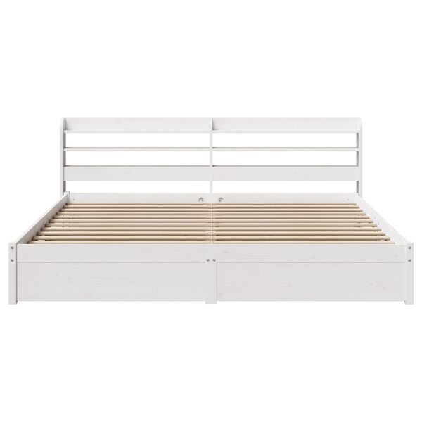 vidaXL Bedframe met hoofdeinde zonder matras 180x200 cm wit